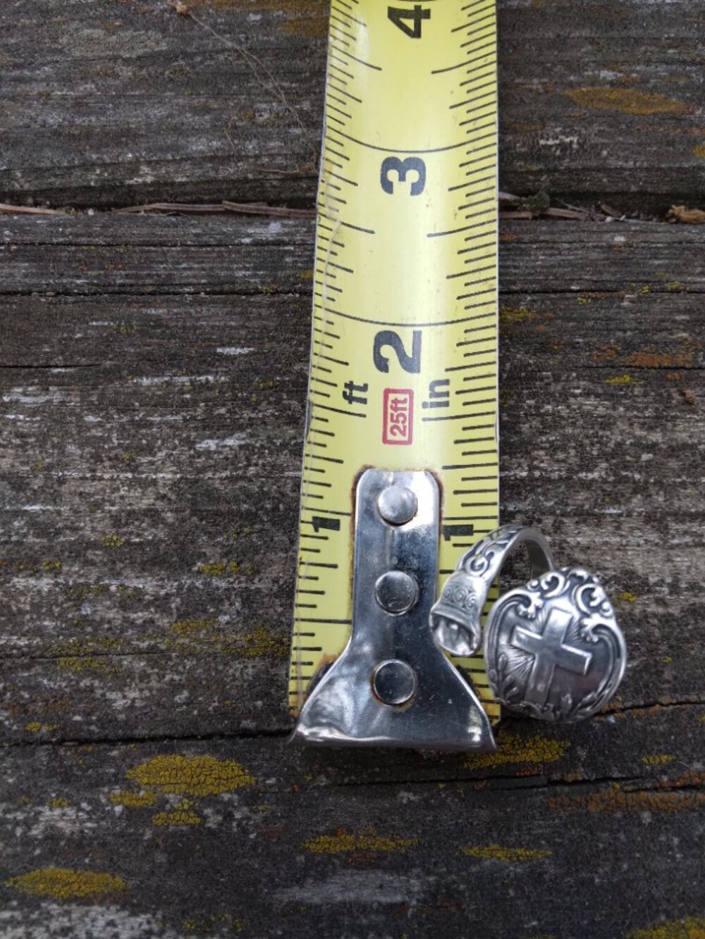 Vintage Sterling Silver Cross Spoon Ring Size 7 - Picture 12 of 12